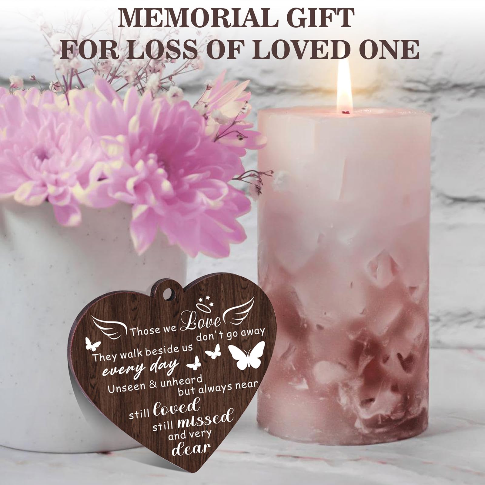Boiveco Memorial Frame highlights a heart pendant inscription for remembrance.