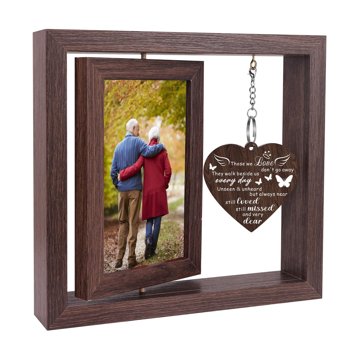 Boiveco Memorial Frame rotates to display two photos, a meaningful keepsake.