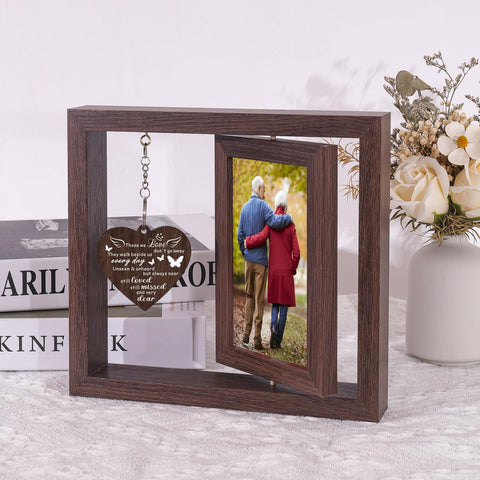 Boiveco Memorial Frame with transparent cover protects cherished photos from dust and fading.