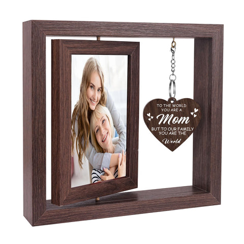 Boiveco rotating frame displaying two 4x6 photos with smooth 360-degree rotation.