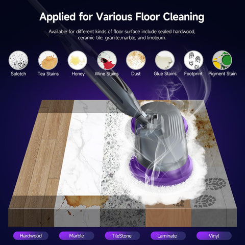 BOJUK Scrub & Steam Mop tackling kitchen messes with steam