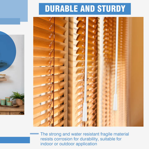 Bokon bend-resistant fiberglass blind wand in white finish for durability.