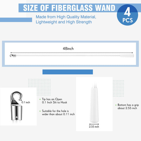 Bokon white fiberglass wand provides durable replacement for window shades.