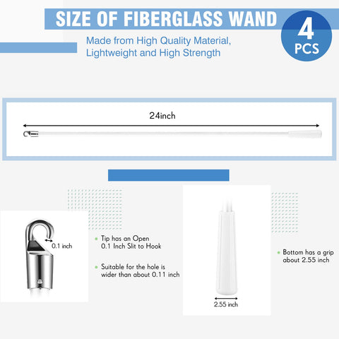 Bokon 24-inch blind wand showing hook attachment for smooth opening and closing.
