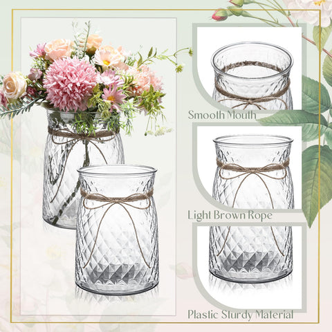 Bokon clear plastic bud vases 4.3-inch caliber for compact arrangements