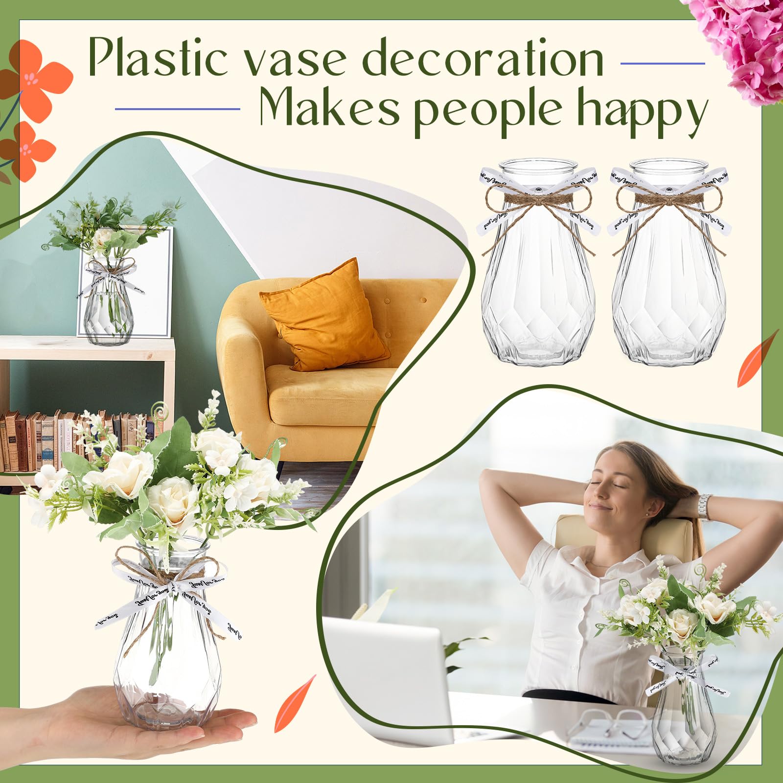 Bokon clear vases showcase blooms with transparency