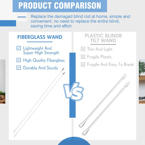 Bokon tilt wand 36inch in white fiberglass for smooth operation.