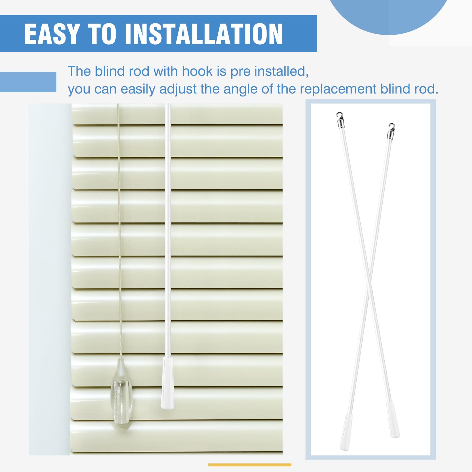 Bokon four-piece wand set offers quick replacement for home blinds.
