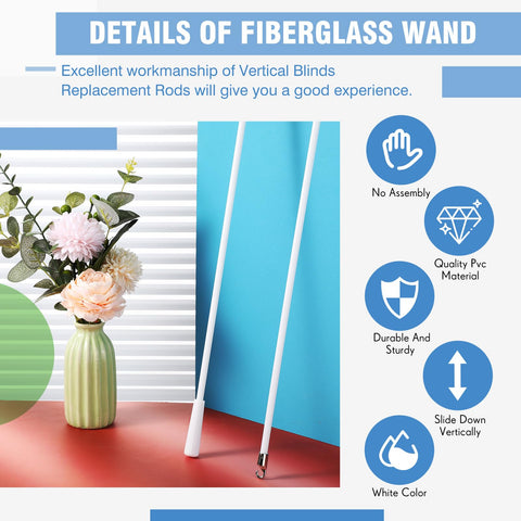 Bokon wand with zinc alloy hook provides sturdy attachment for various blinds.
