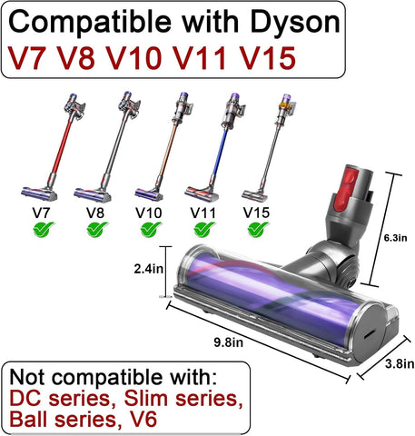 Bolan-Tech Dyson cleaner head compatibility chart visual for model fit guidance
