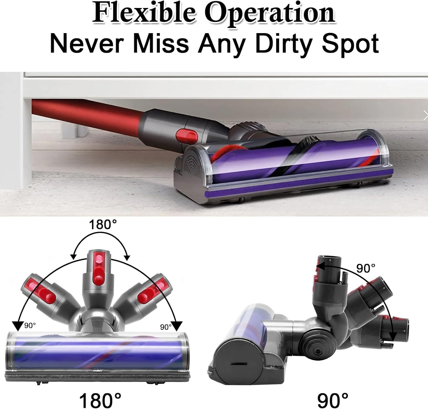 Bolan-Tech Dyson cleaner head quick-release side view demonstrates slim profile