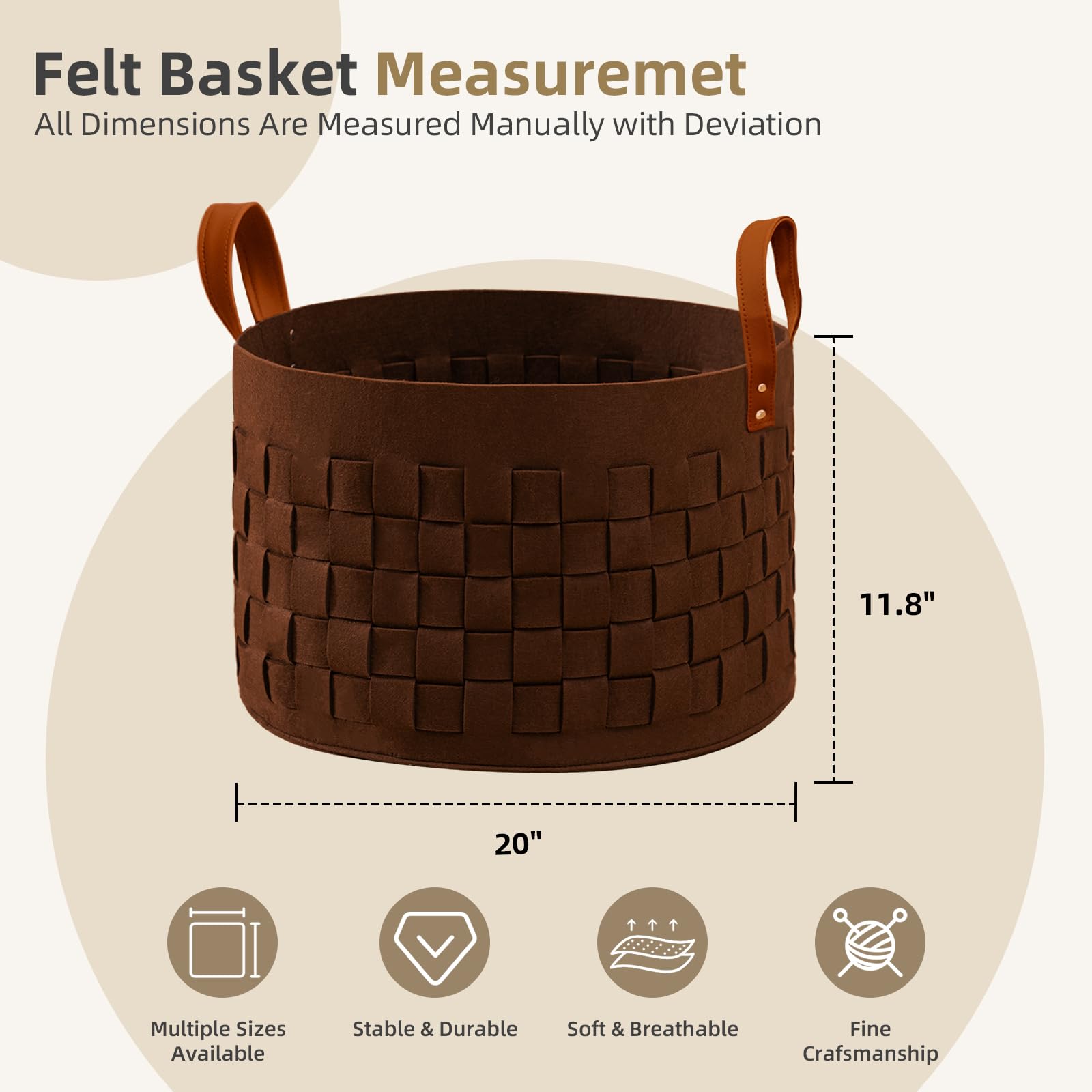 Boldmonkey brown felt storage decor adds warm style.