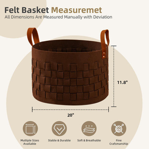 Boldmonkey brown felt storage decor adds warm style.