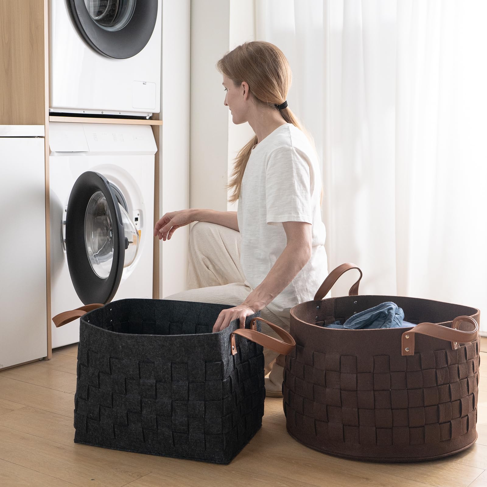 Boldmonkey large-capacity storage for blankets and toys.