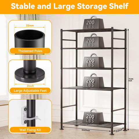 BolDuck shelves with anti-rust coating staying durable in kitchen, bathroom or garage