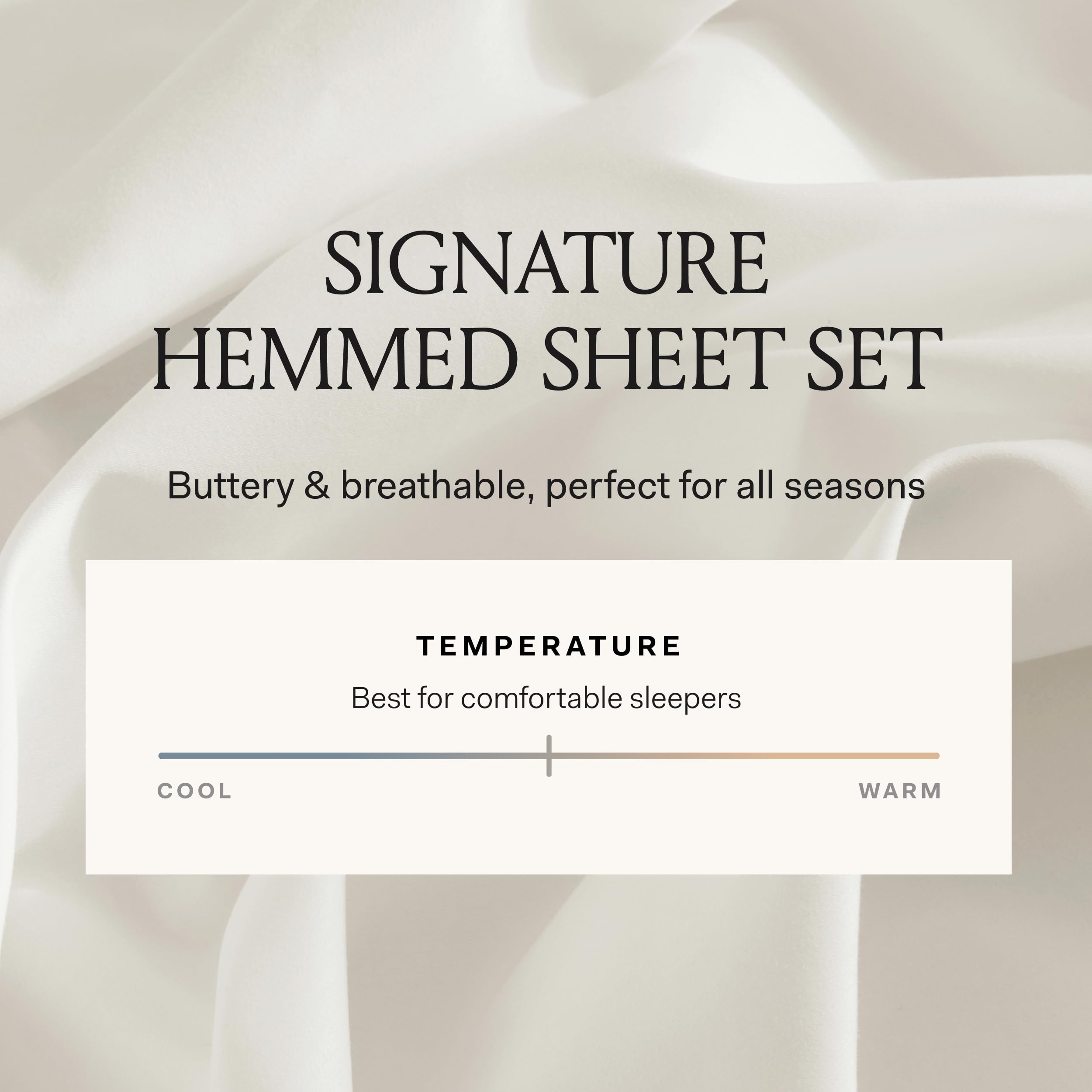 BOLL & BRANCH Signature Hemmed Sheet Set King White pillowcase close-up with 6-inch hem.