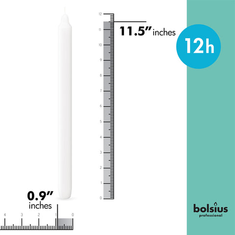 Bolsius 11-5-inch unscented candles provide crisp, even flame.