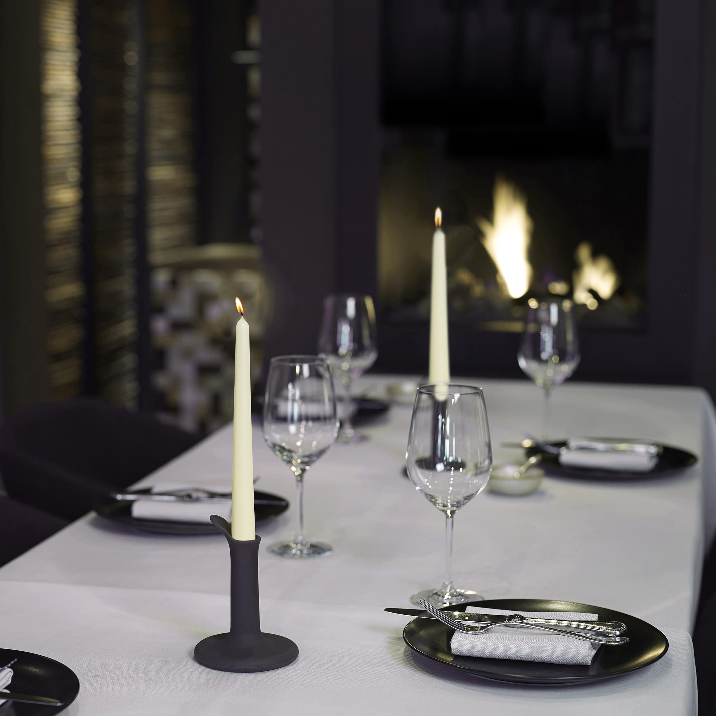 Bulk ivory taper candles for decor and multi-table setups