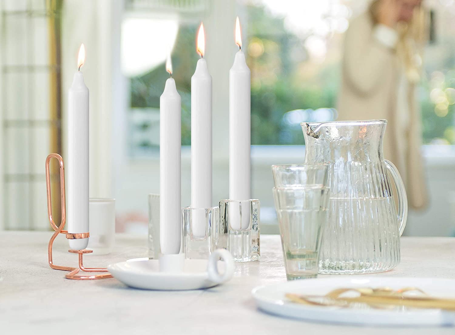 Bolsius candelabra-ready dining candles illuminate tables with spill-free glow