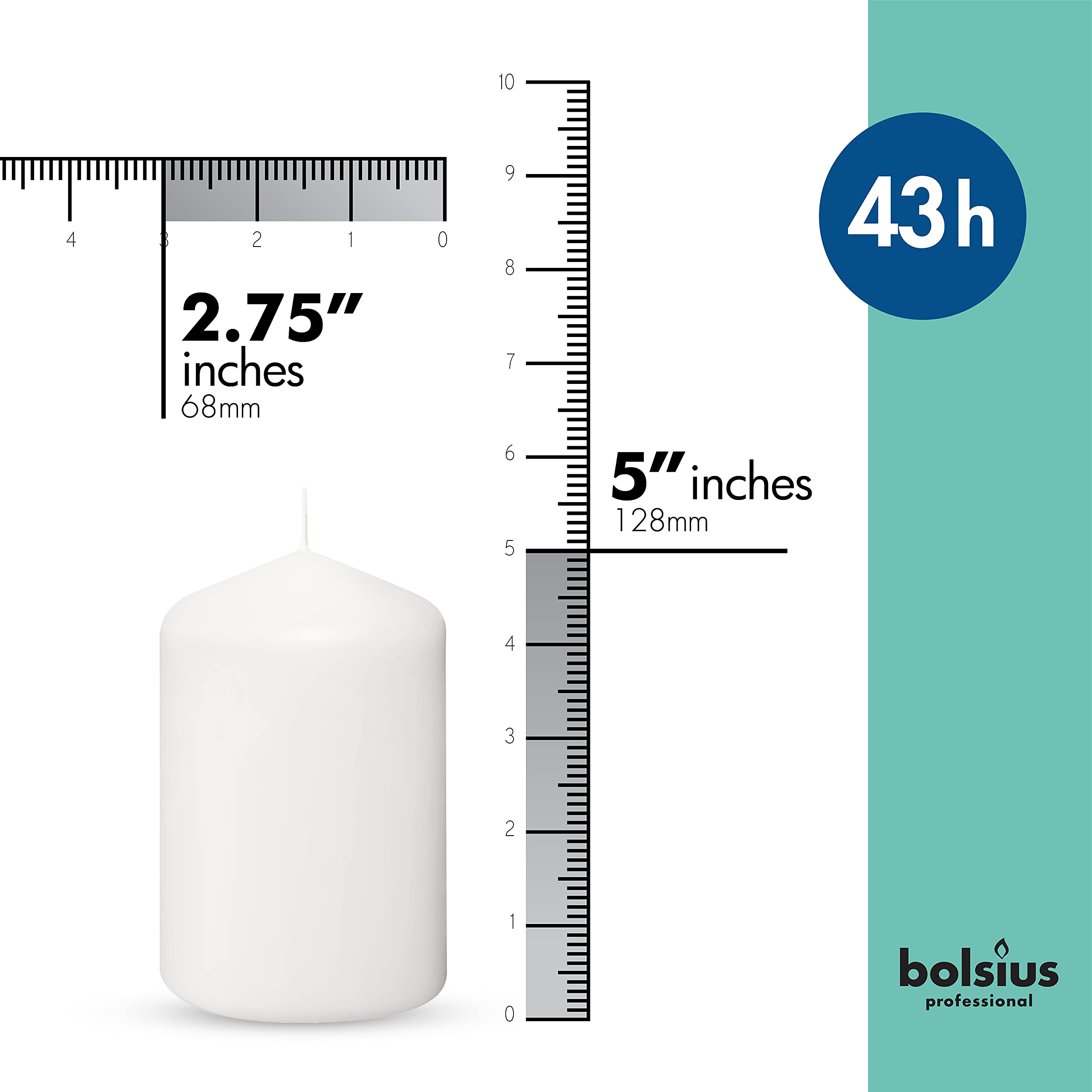 Bolsius dripless smokeless candle with cotton wick ensures clean burning.