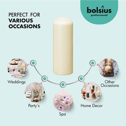 Bolsius elegant cafe ambiance with ivory pillar candles