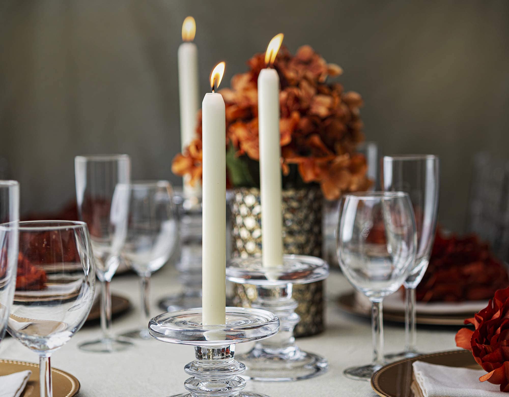 Bolsius Ivory Candlesticks use 100% cotton wick for consistent flame.