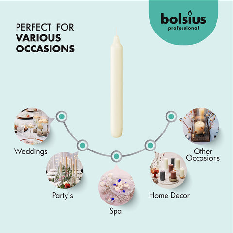 Cotton-wick Bolsius candles deliver a steady, even flame with less smoke.