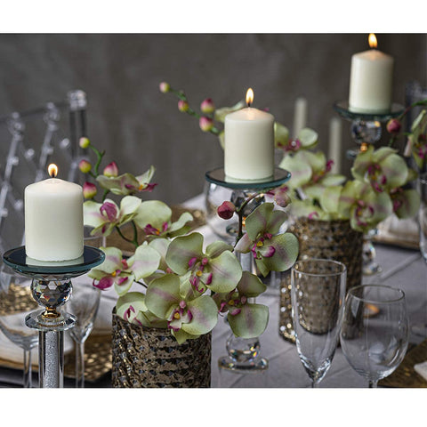 Bolsius Ivory Pillar Candles unscented burn time showcase.