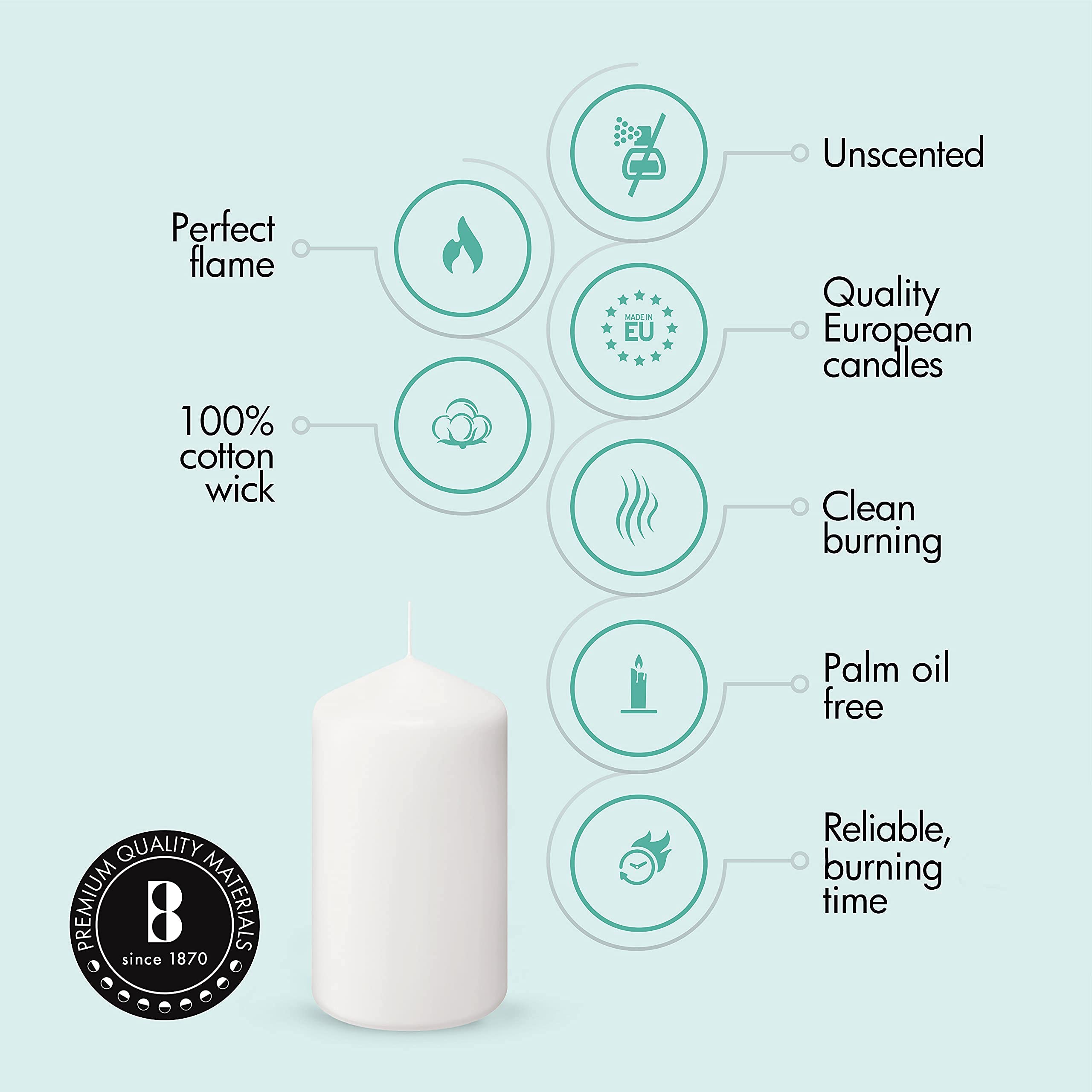 Bolsius long-burn 20-hour pillar candle for extended ambiance