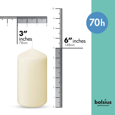 Bolsius unscented ivory candles, smokeless and clean-burning for dinner occasions.
