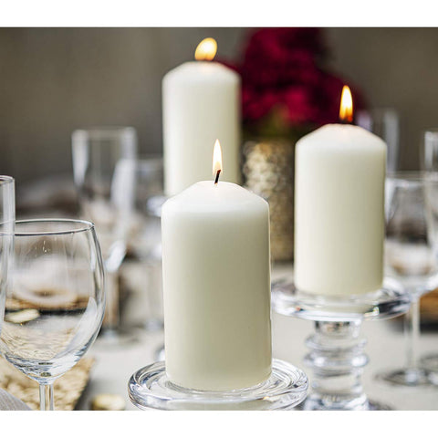Bolsius unscented pillar candles deliver smokeless, dripless ambiance