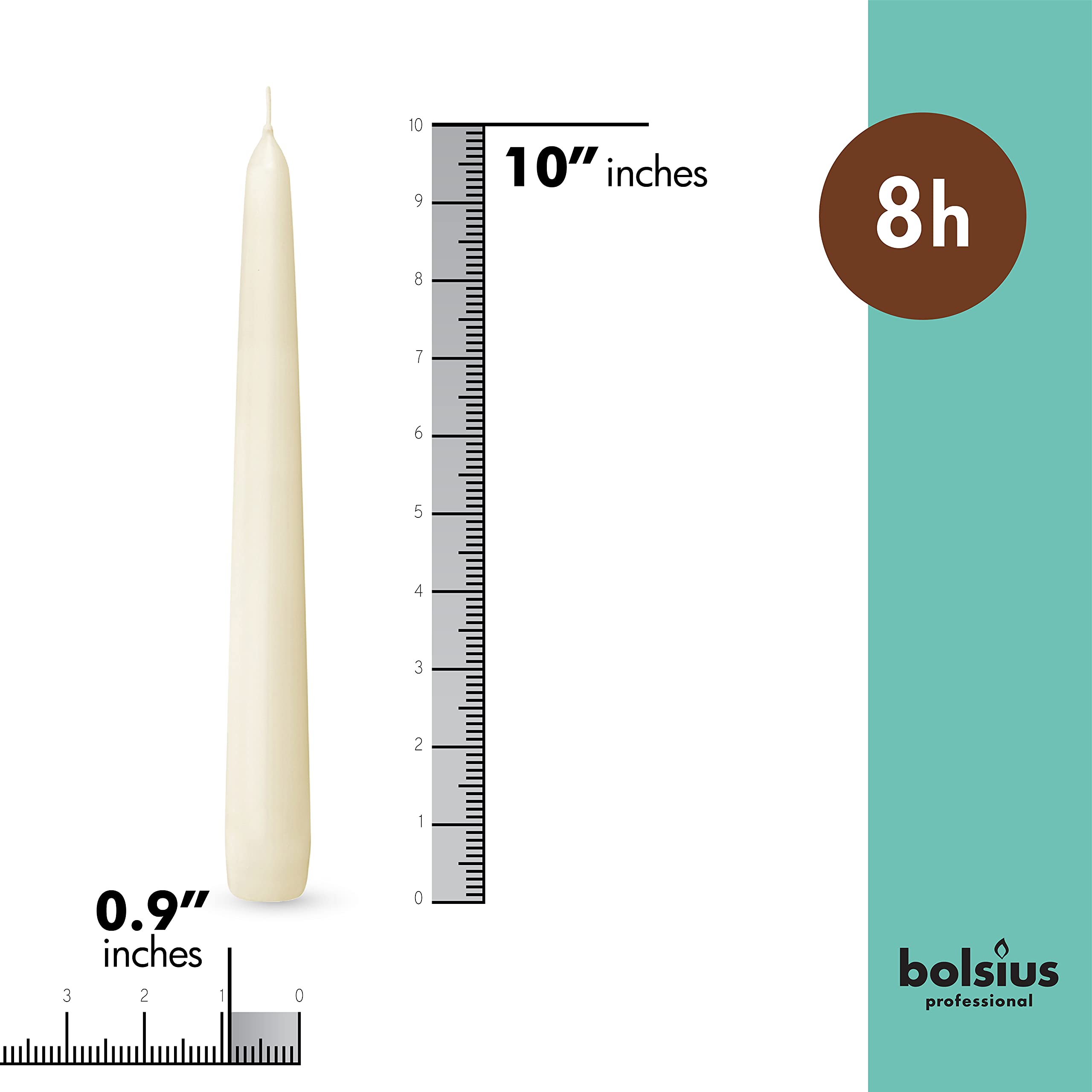 Ivory BOLSIUS taper candle on wedding table creates warm ambiance
