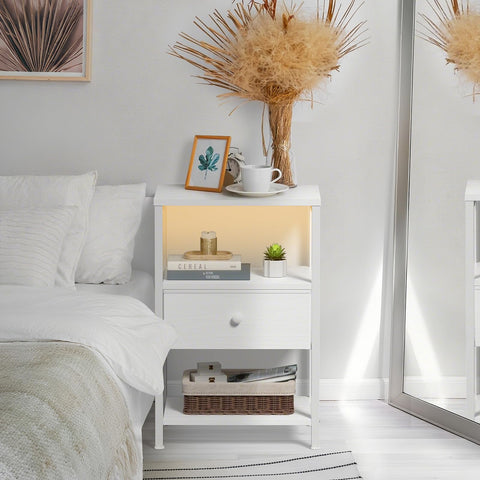 BOLUO nightstand drawer dimensions provide organized storage in small spaces.