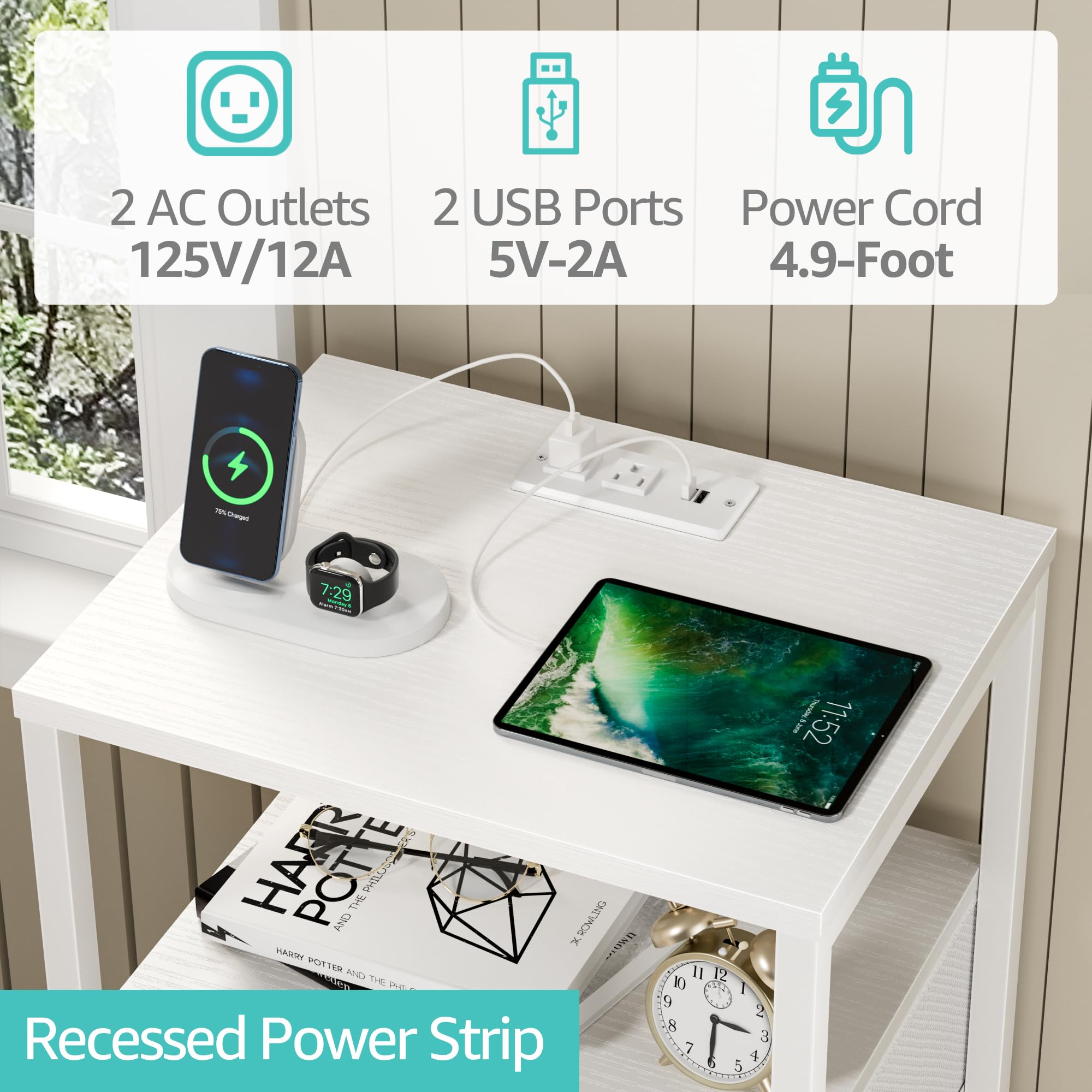 Top surface and weight capacity of the BOLUO nightstand