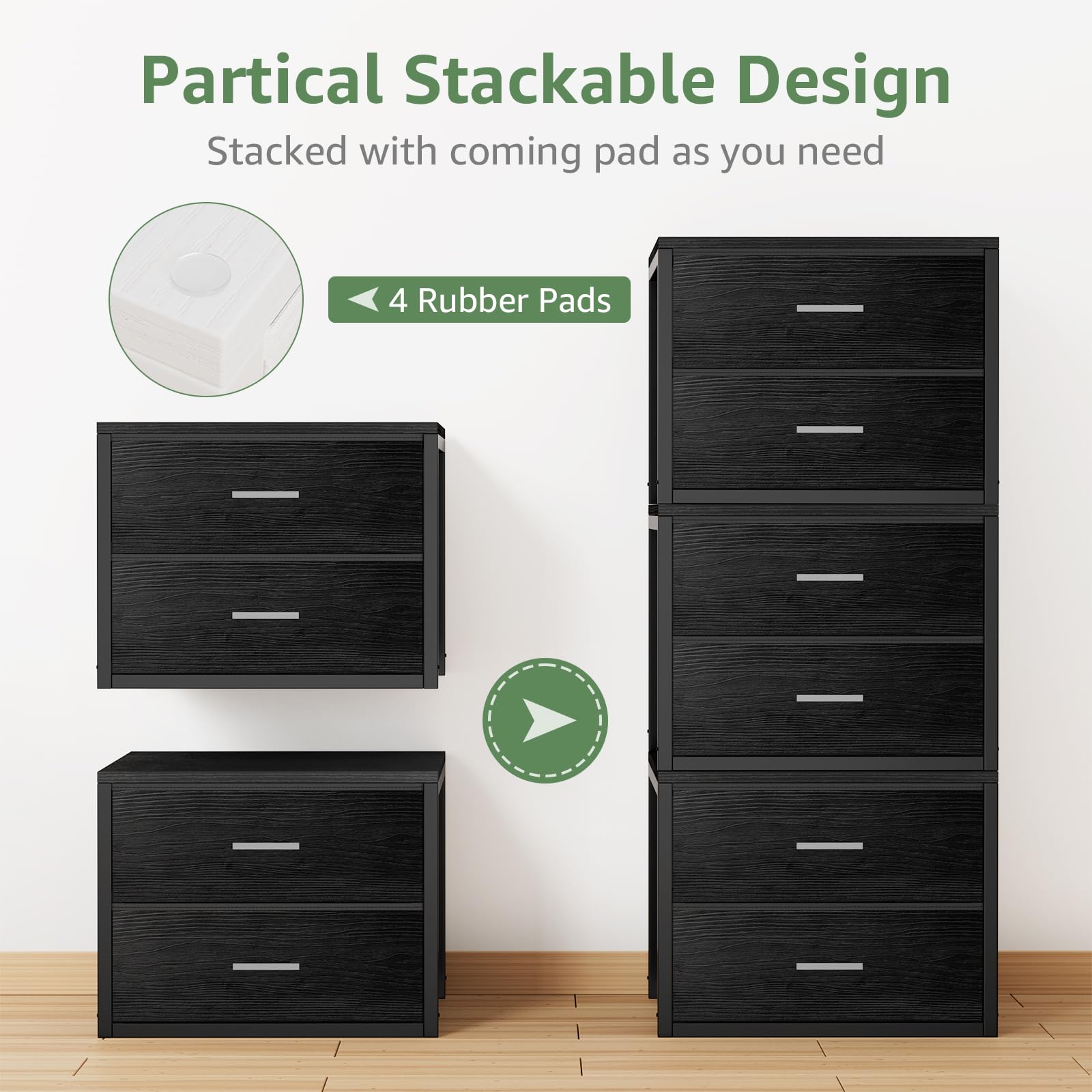 BOLUO drawers dimensions illustrate compact footprint for small spaces.