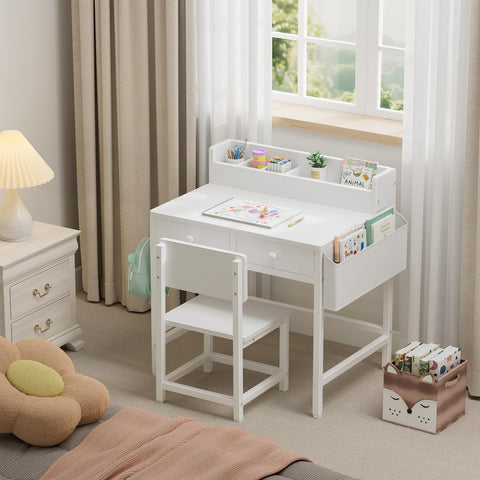 BOLUO white desk with dimensions 18.9 by 24.8 by 29.6 inches