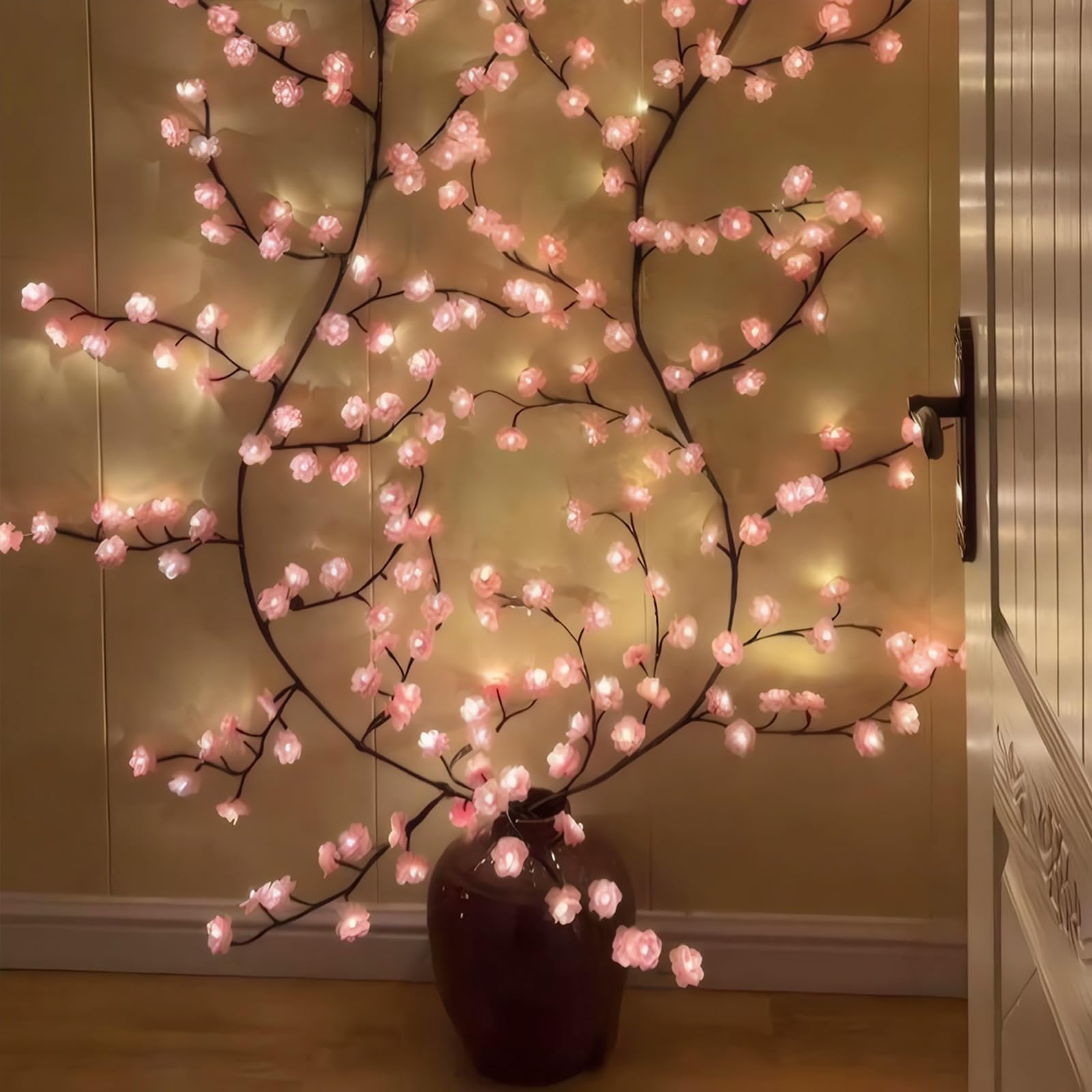 BomKra wall decor setup with remote control and eight lighting modes.