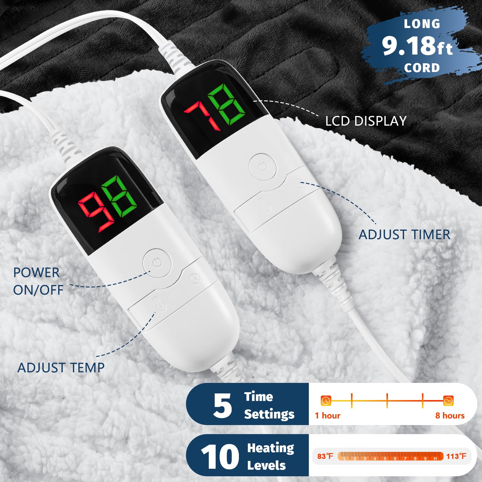BOMOVA dual-control blanket 84x90 lets two people customize warmth.