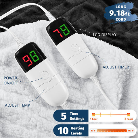 BOMOVA dual-control blanket 84x90 lets two people customize warmth.