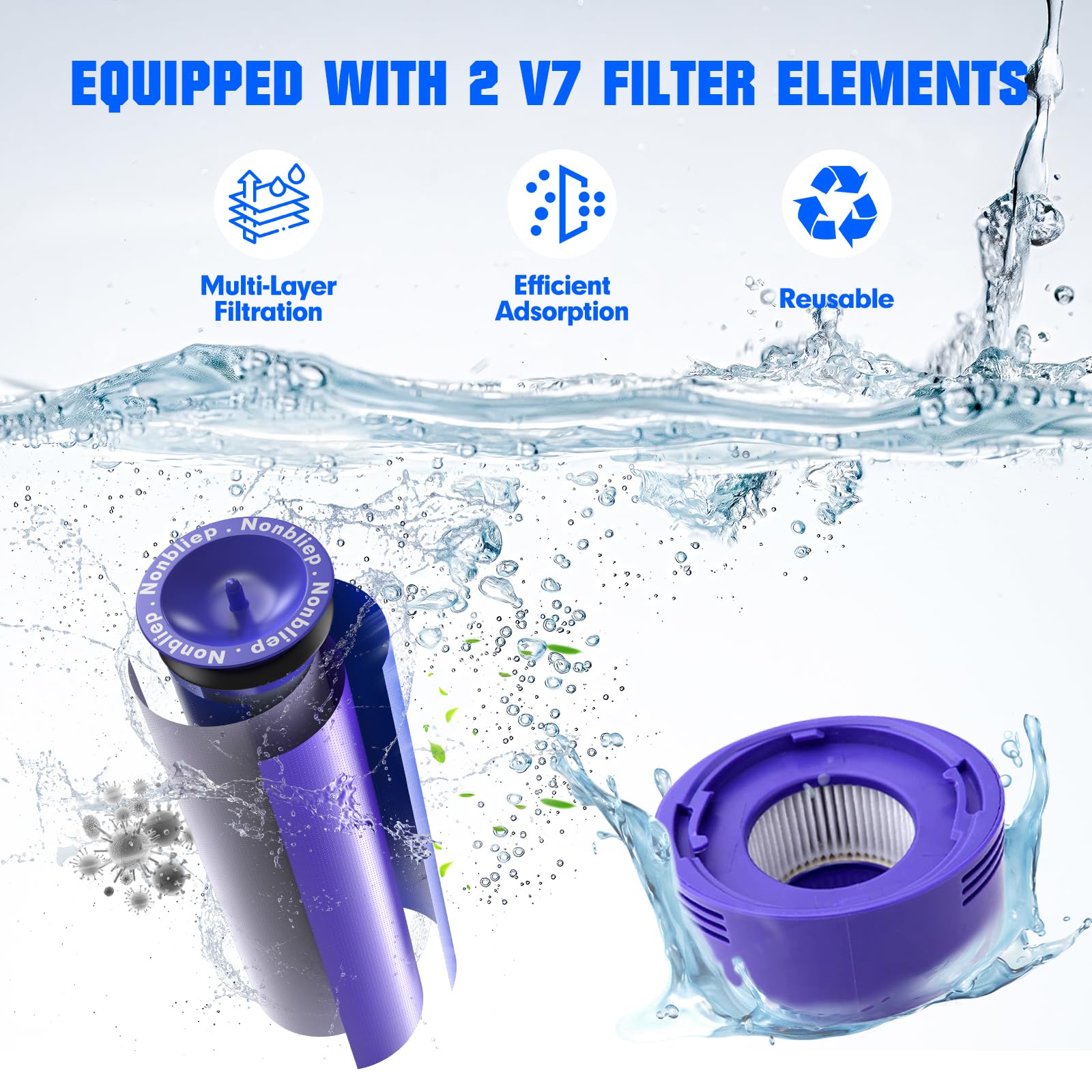 Bonacell V7 kit includes two filters for immediate reassembly.