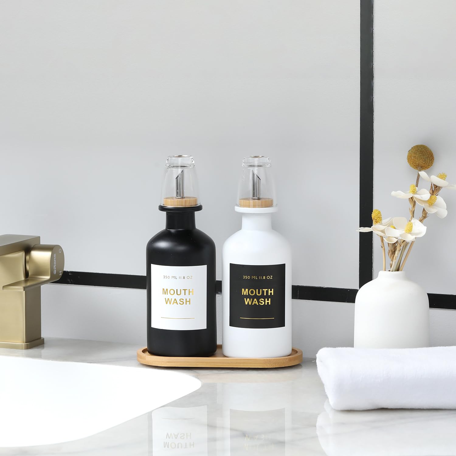 BONLONG set of two dispensers in black and white