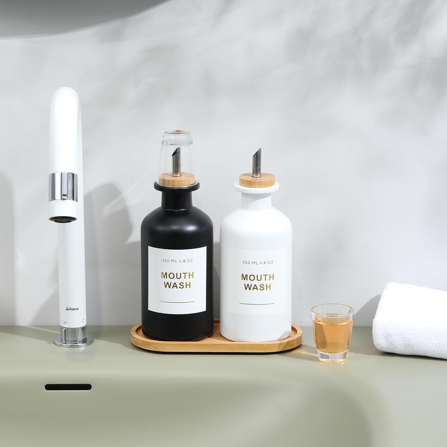 BONLONG vanity display shows a tidy, spa-inspired bathroom