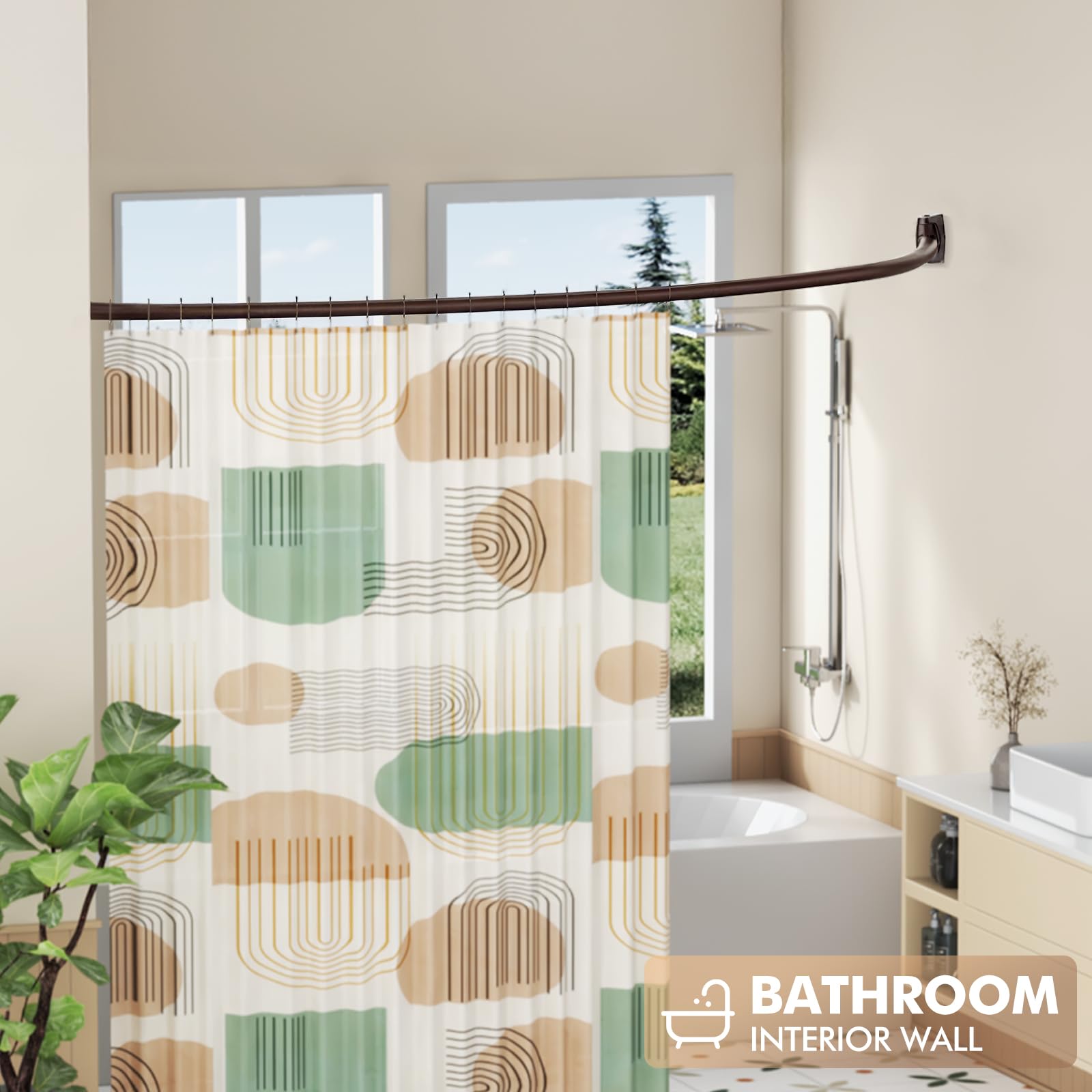 Bonpally adjustable 40-72 inch length fits various bathrooms.