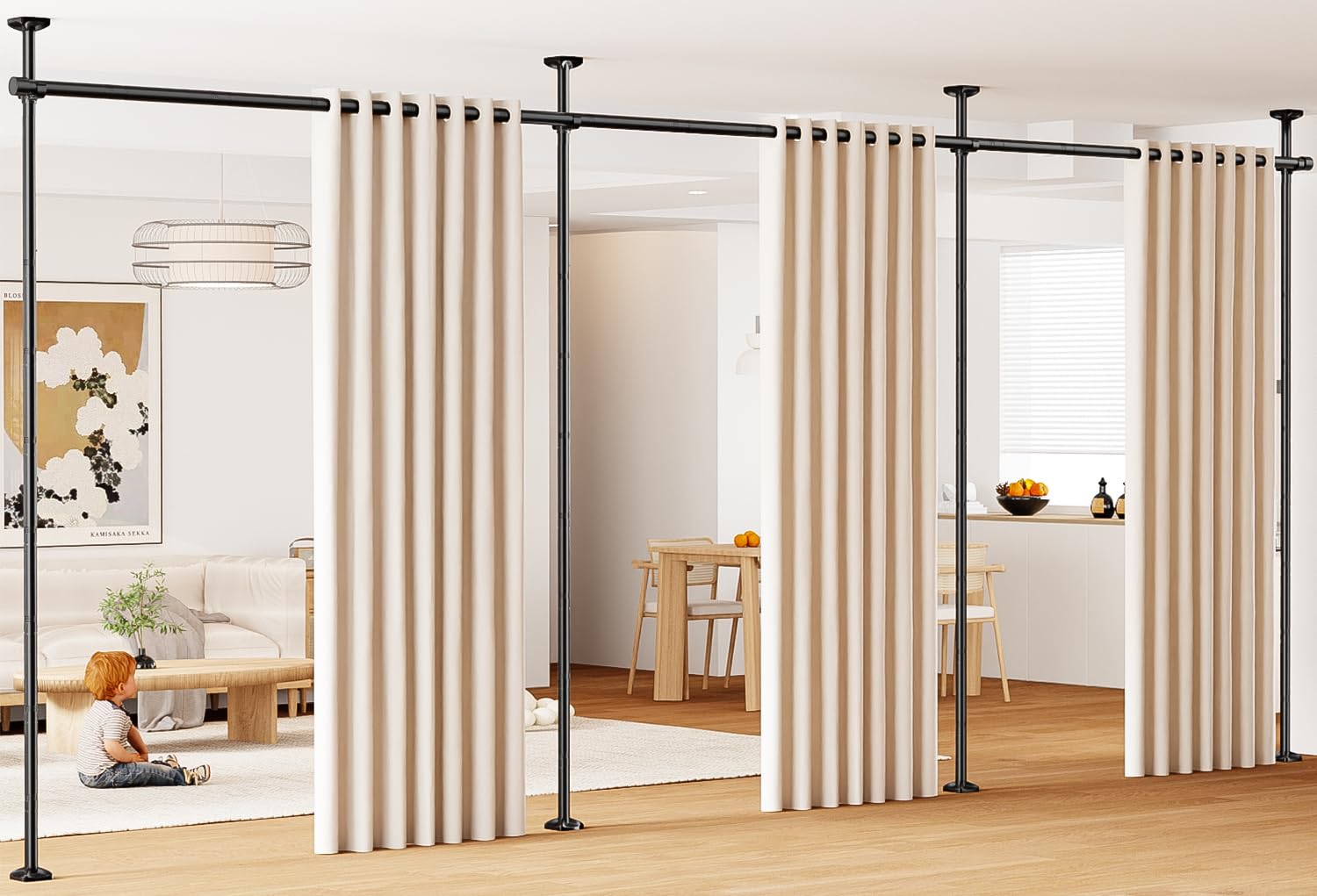 Bonpally black finish adds a sleek look to any space.