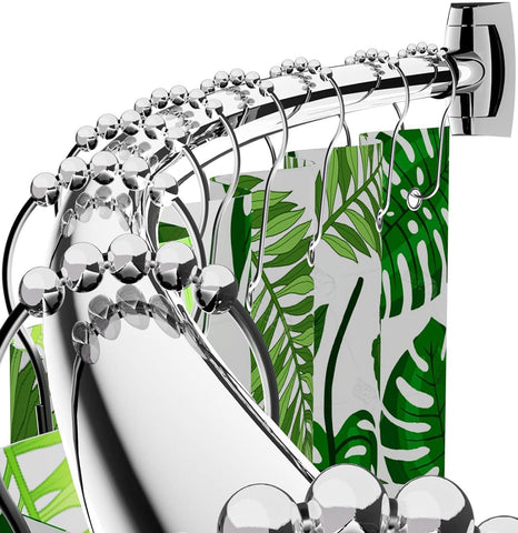 Bonpally curved shower rod in chrome adds extra space for a roomier shower.
