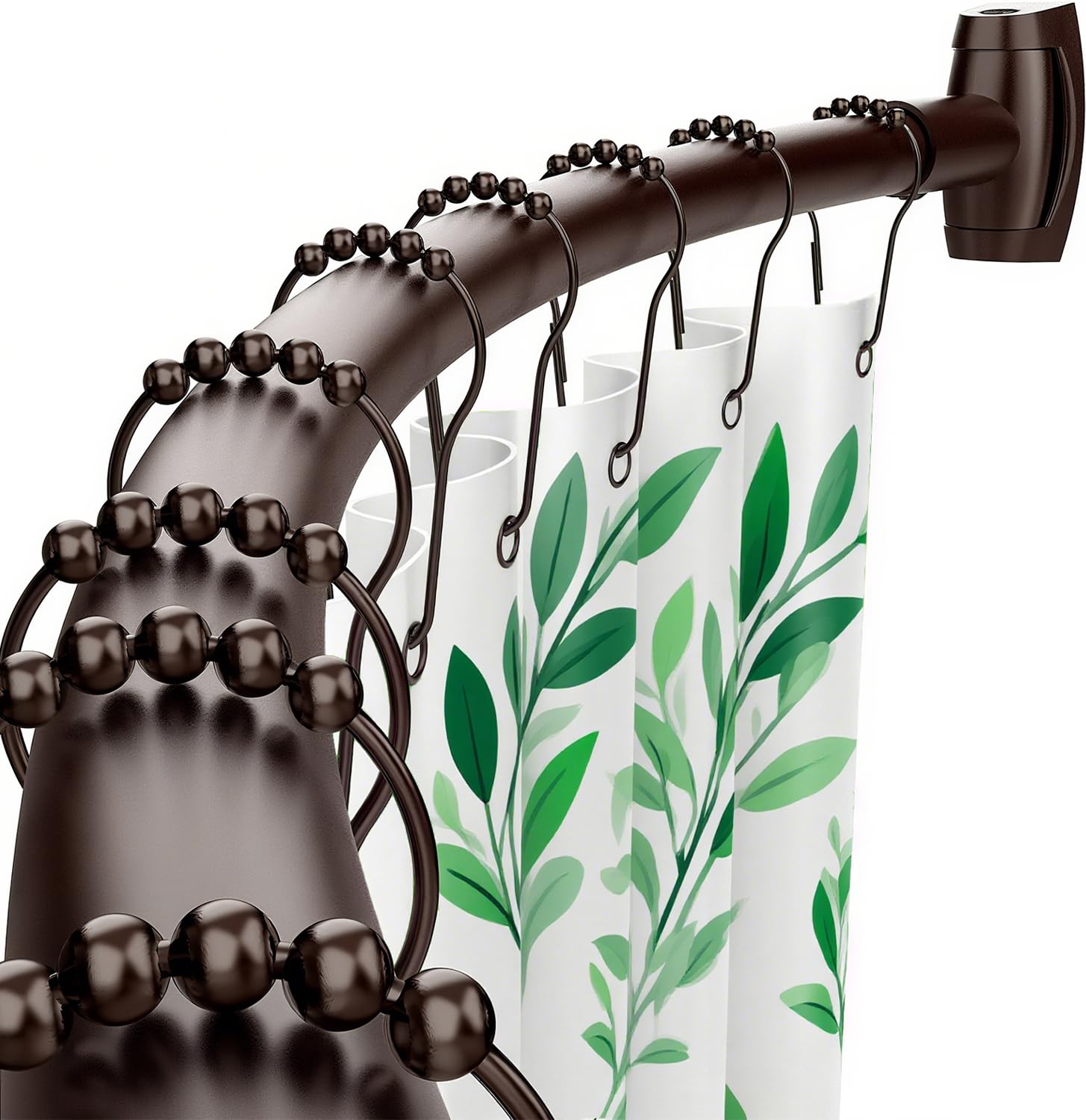 Bonpally curved shower rod with 40-72 inch adjustability for versatile bathrooms.