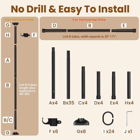 Bonpally easy assembly and removal for portable room separation.