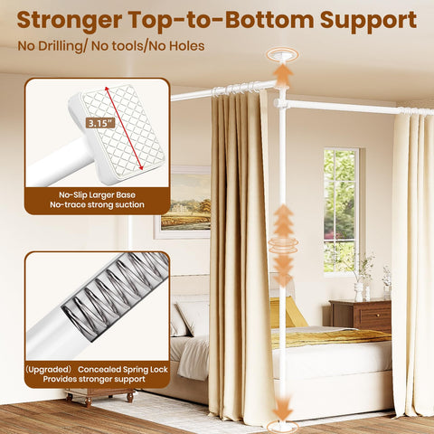 Bonpally floor-to-ceiling tension base providing stable support and no wall damage.