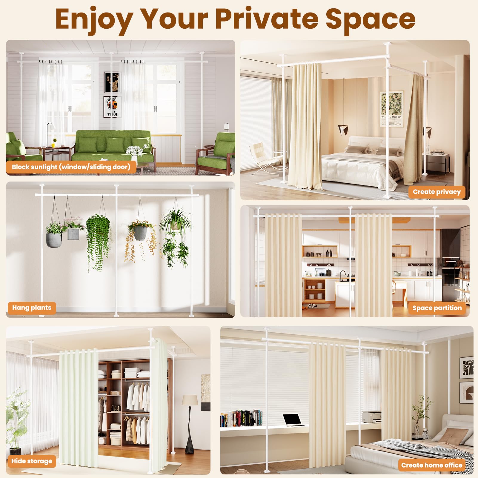 Bonpally L-shape setup accommodates corner areas and privacy needs.