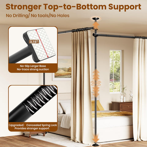 Bonpally no-drill installation enables easy setup without wall damage.